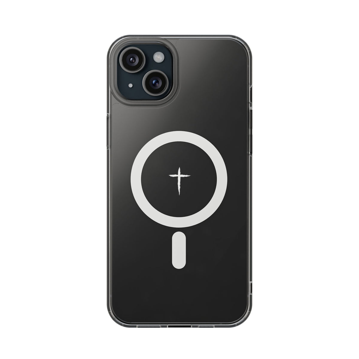 The Cross Magnetic iPhone Case — Clear back cover with cross artwork and magnetic ring