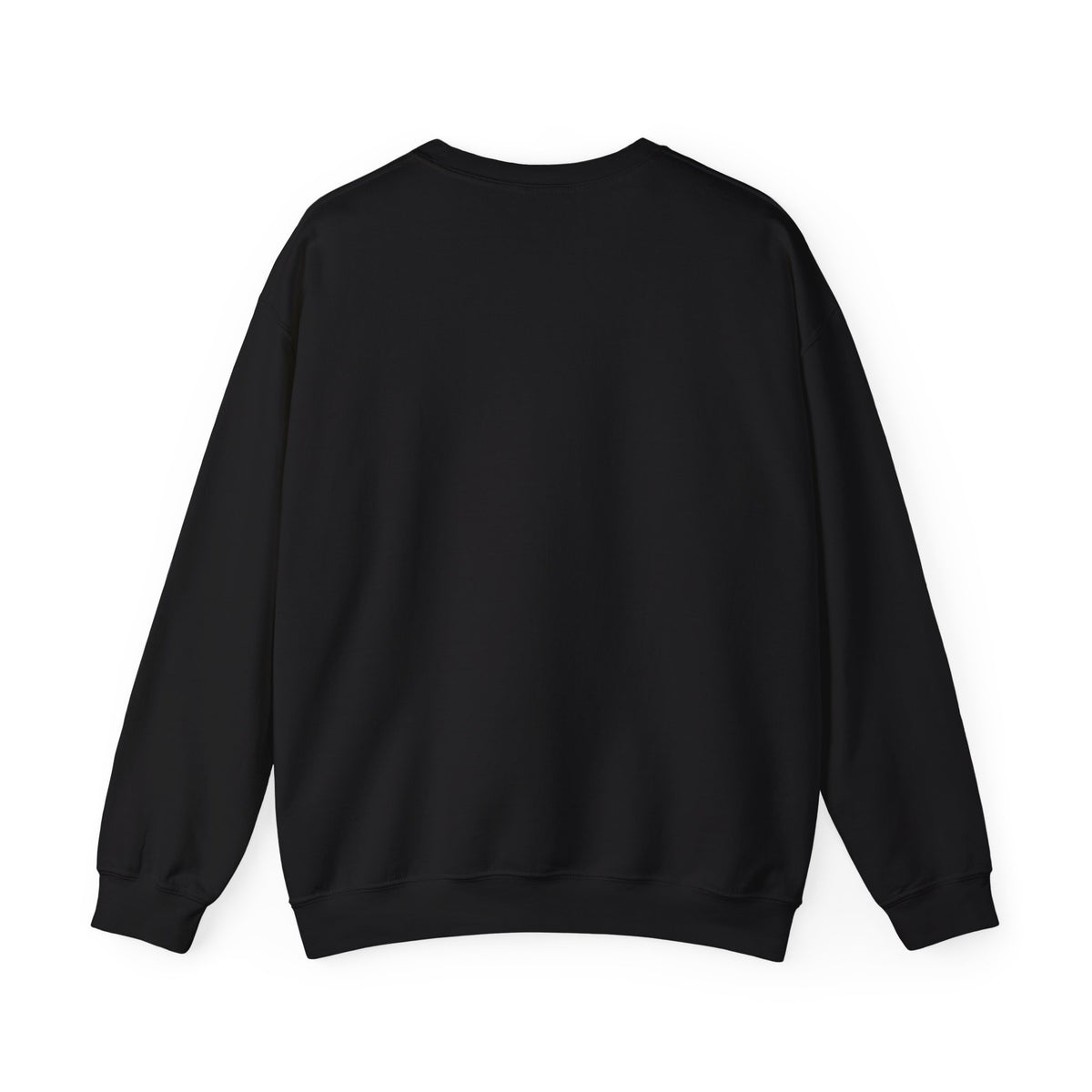 The Cross Crewneck — Black, back view