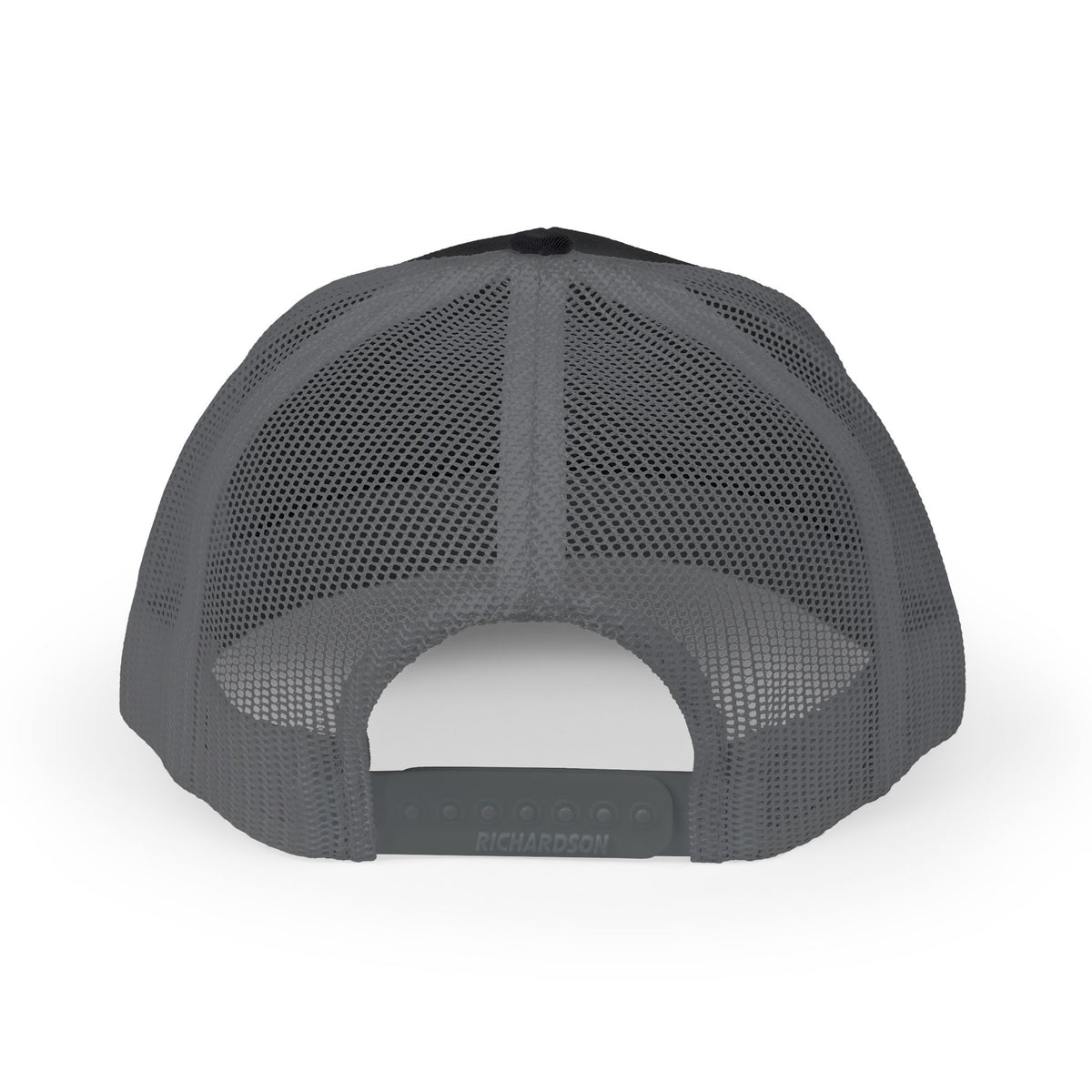 Cross Trucker Hat — Charcoal mesh back and snap closure