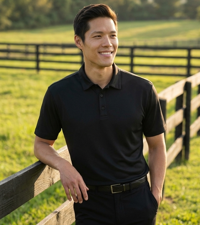 LFD Logo Tall Performance Polo - embroidered polo shirt product photo