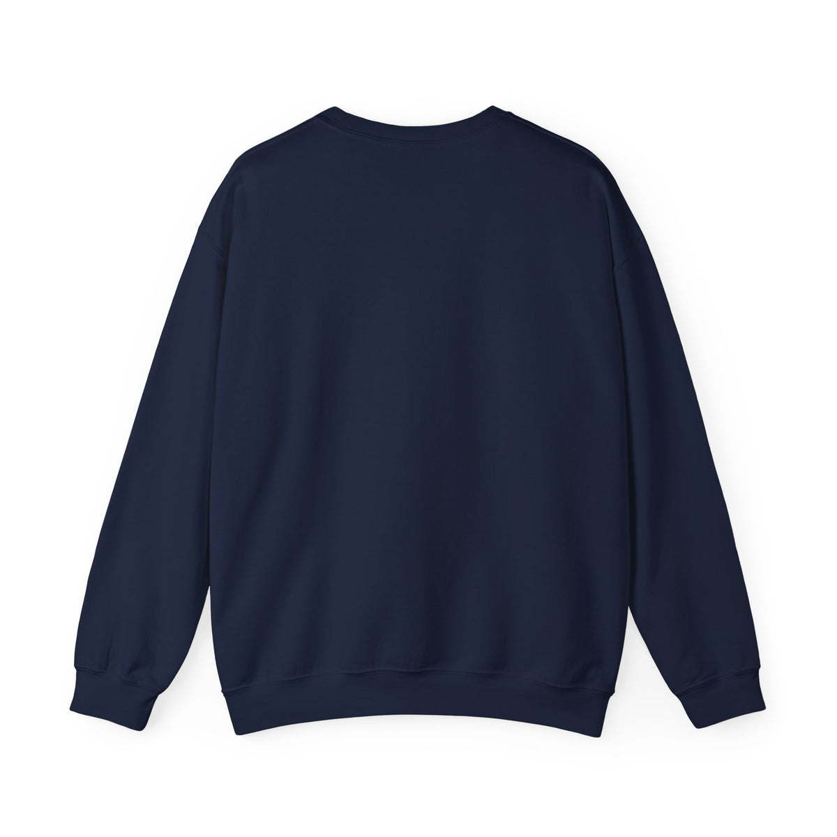 The Cross Crewneck — Navy, back view