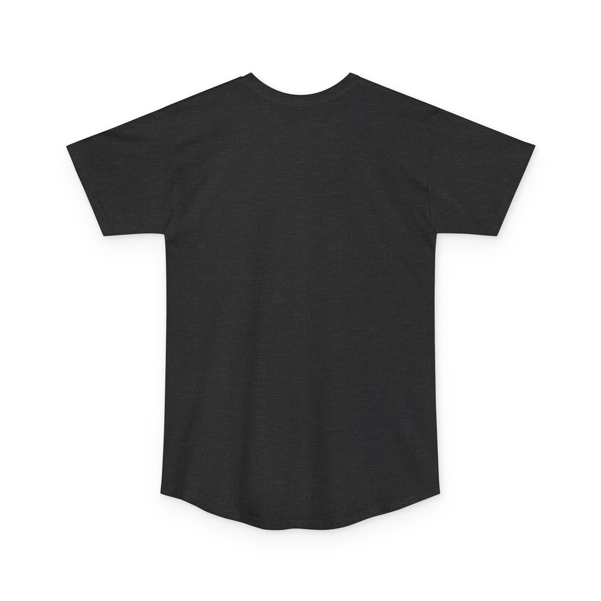 Holy Stripes Long Body Tee - Dark — Dark Grey Heather, back view