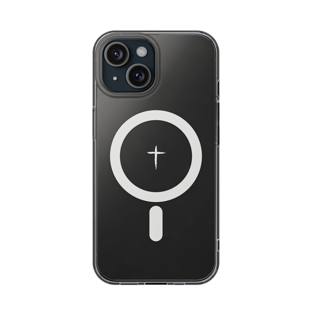 The Cross Magnetic iPhone Case — Clear back cover with cross artwork and magnetic ring