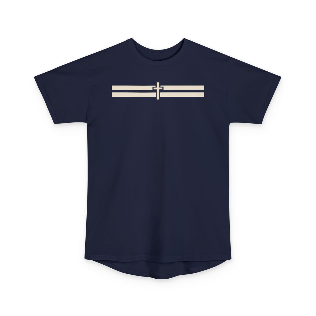 Holy Stripes Long Body Tee - Dark — Navy, front view