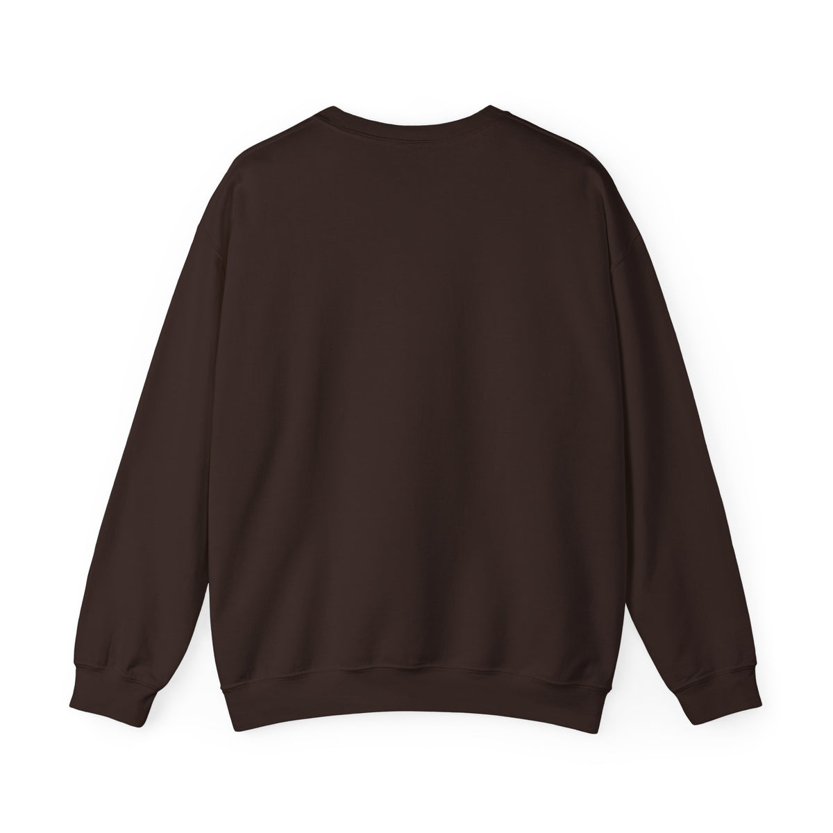 The Cross Crewneck — Dark Chocolate, back view
