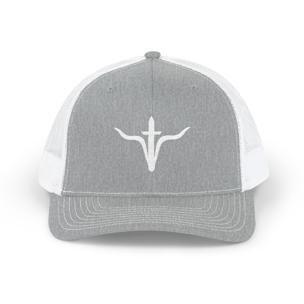 LFD Signature Trucker Hat — Heather Grey / White, front view