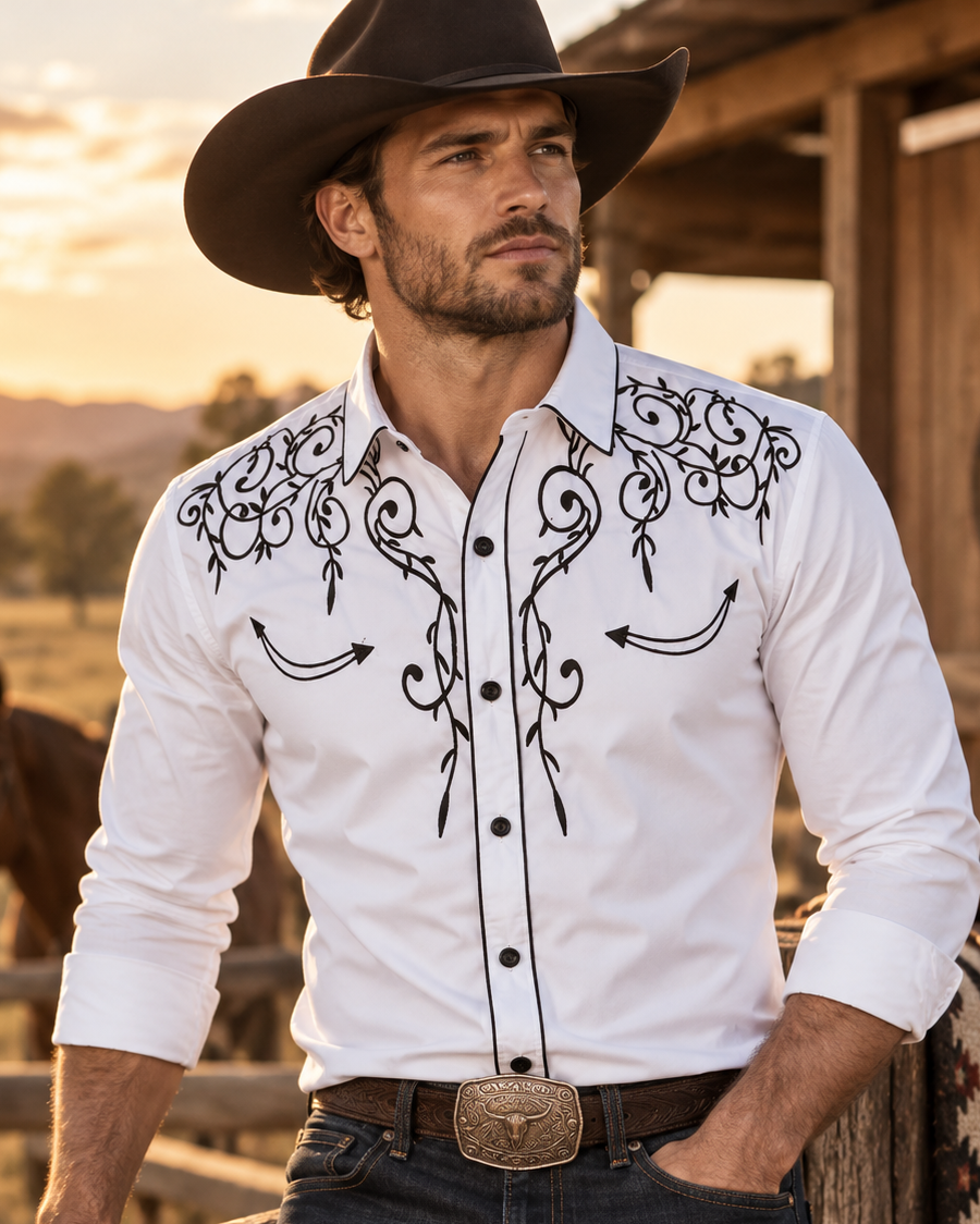 Slim Fit Western Long Sleeve Shirt — product view 1