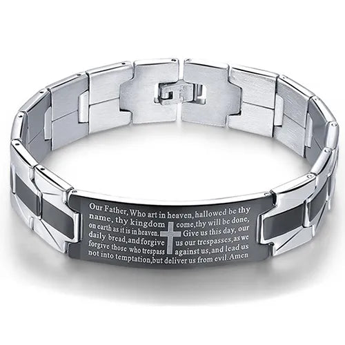 Engraved Stainless Steel Chain Bracelet — product view 9
