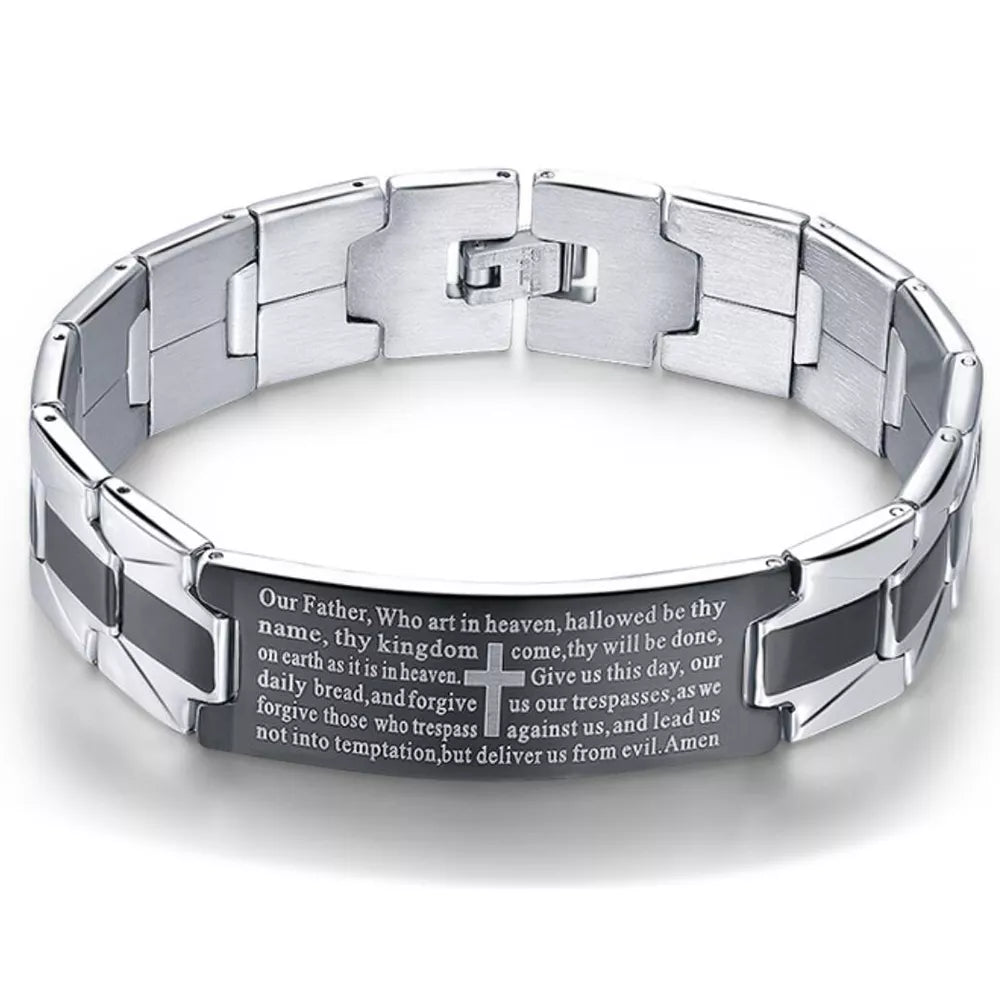 Engraved Stainless Steel Chain Bracelet — product view 2