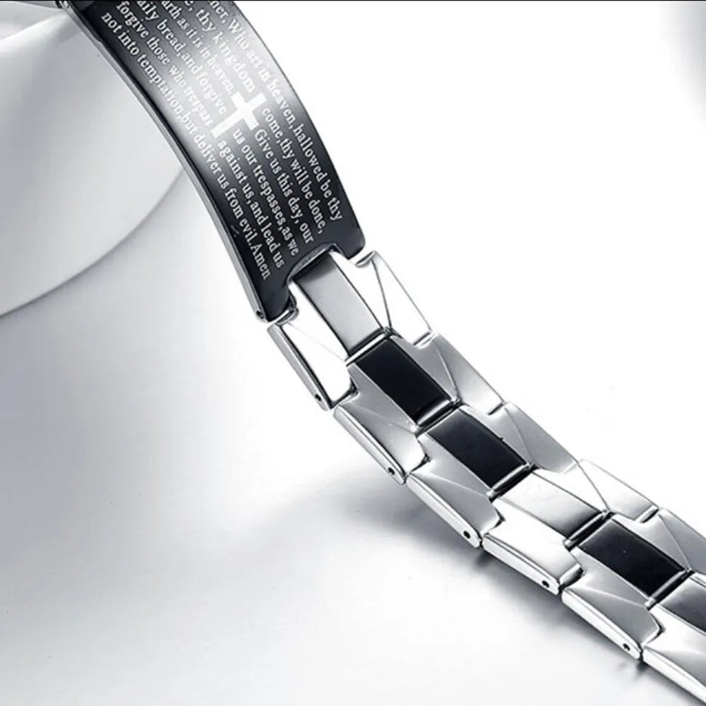 Engraved Stainless Steel Chain Bracelet — product view 5