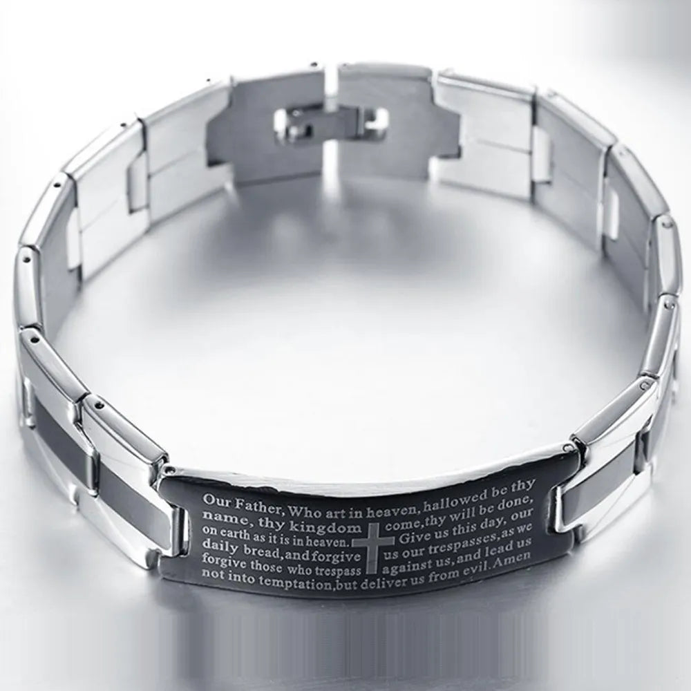 Engraved Stainless Steel Chain Bracelet — product view 4