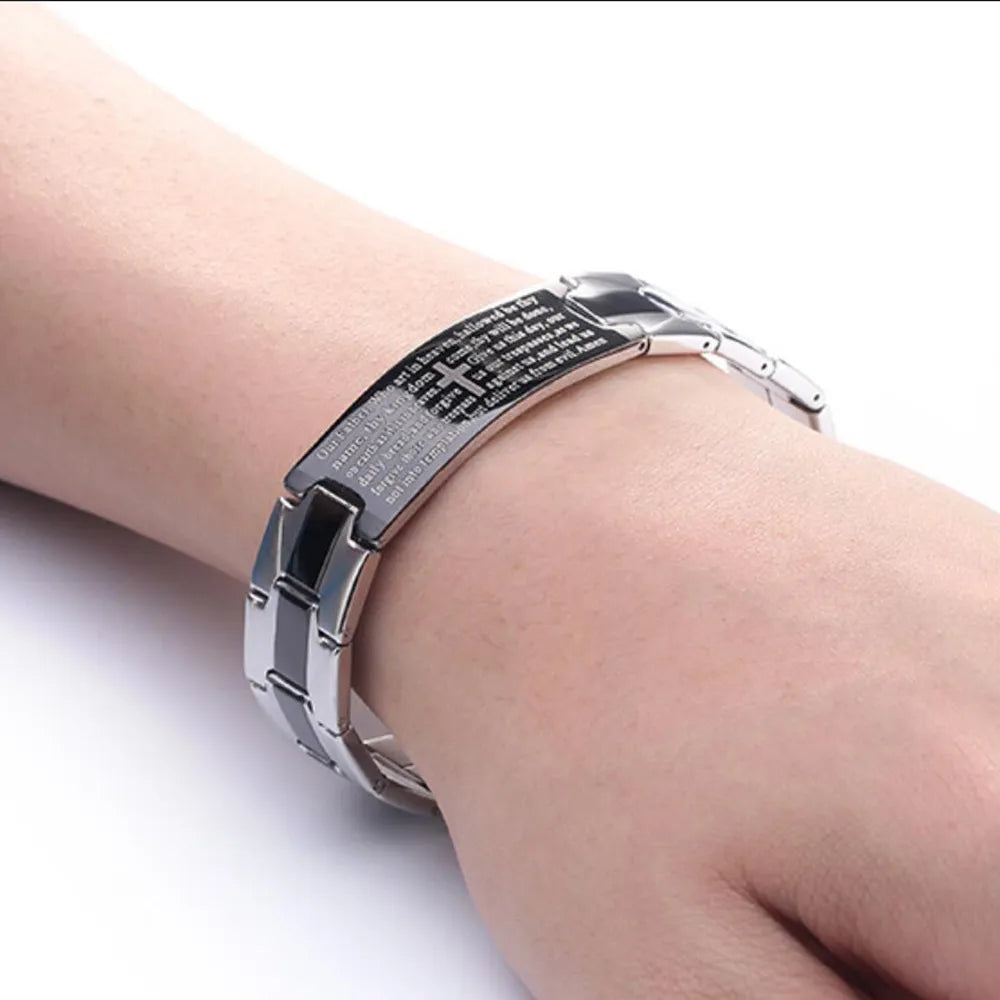 Engraved Stainless Steel Chain Bracelet — product view 7