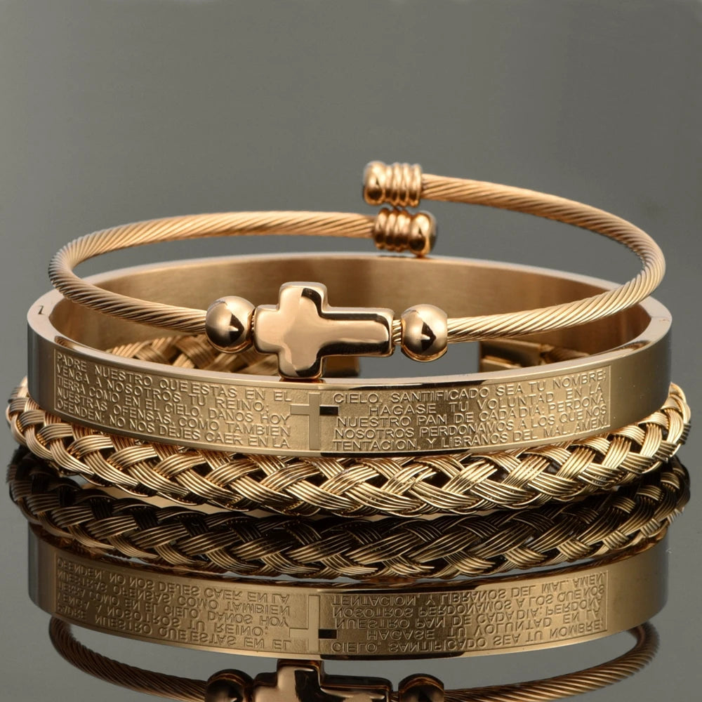 Stainless Steel Symbol Bracelet Set - 3-Piece — product view 8