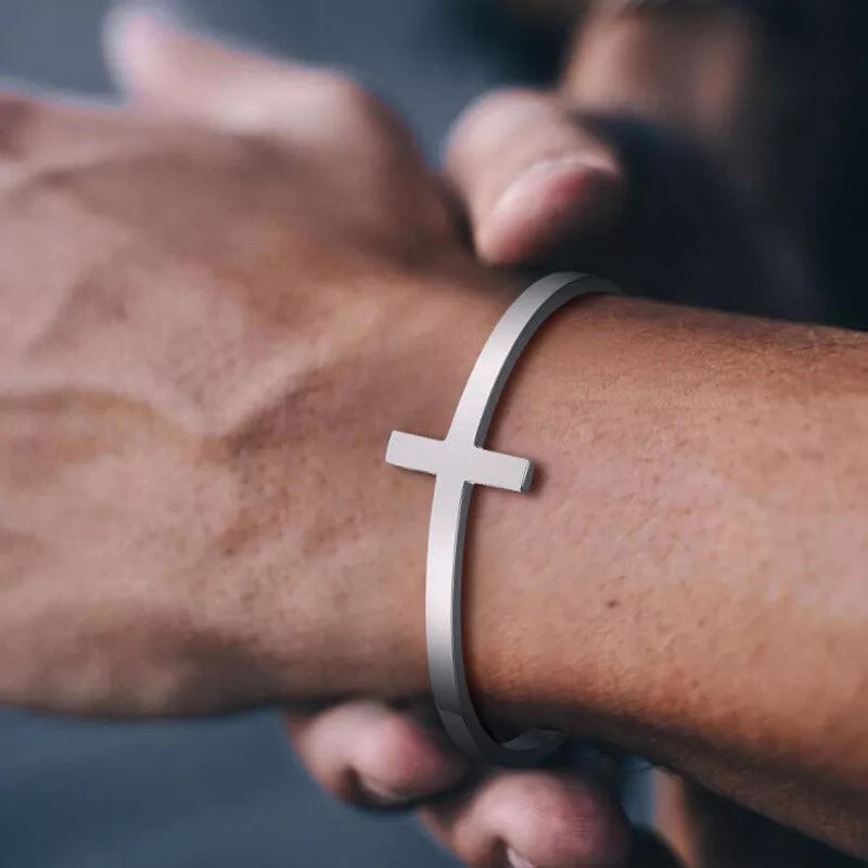 LFD Emblem Steel Cuff Bracelet — product view 1